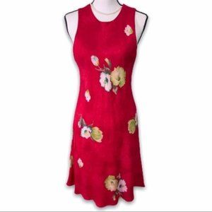 JEFFREY & DARA Red Floral Sleeveless Midi Dress 10